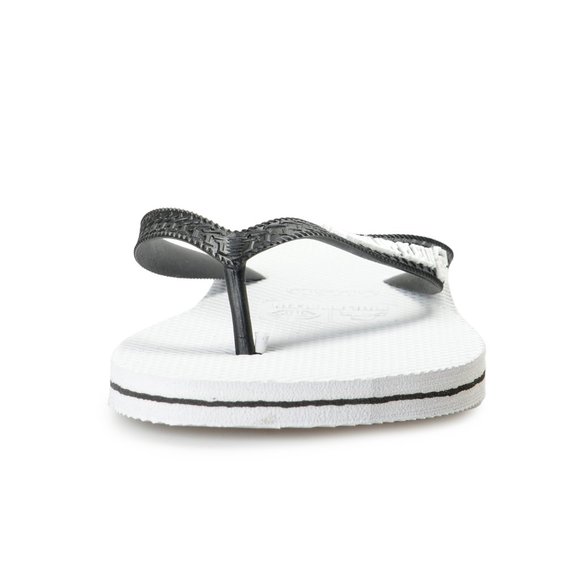 Philipp Plein White/Black Rubber Logo Print Flip Flops Shoes main image 7